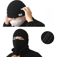 AliExpress NONE 2023 New 2 In 1 Mask Beanies Men Winter Balaclava Hat Face Shield Ski Bonnet Tactical Cycling Earmuffs Cap Knitted Headgear