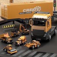 Kids Construction Toys Set Truck Crane Excavator Forklift Alloy Construction Vehicle Toy for 3 4 5 6 Years Old Boys Gifts