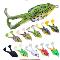 Goture Frog Type Topwater Lure Silicone Thunder Fishing Lure 8/9/10 CM Double Propeller Soft Bait Artificial Wobbler For Fishing