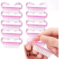 5/10Pcs Hard Cleaner Horn Nail Brushes 5 Colors Nail Art Manicure Pedicure Remove Dust Plastic Cleaning Nail Brushes Salon Tools