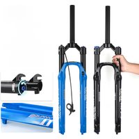 AliExpress BOLANY Bicycle Air Fork 26/27.5/29 Inch Straight Tube Suspension Fork Rebound Adjustable 9x100mm Quick Release MTB Fork
