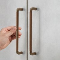 American Deluxe Space Aluminum Furniture Handles Coffee Brown/Gray Knurled Kitchen Cabinet Handles 96-320mm Hole Spacing