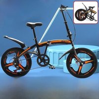 AliExpress OLOME Folding Variable Speed Dual Disc Brake Bicycle With High Carbon Steel Folding Frame For Men And Women Lightweight Student