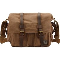 Men's Women's Casual Vintage Canvas Leather Cotton Rucksack Mountaineering Messenger Bag School Shoulder Bag