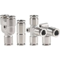 1Pc PU PY PE 304 Stainless Steel Metal Pneumatic Quick Coupling 4 6 8 10 12 14 16mm Push in Air Hose Connector PU4 PE6 PY8 PE16