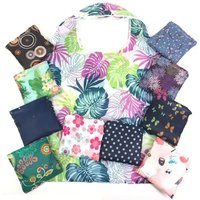 Fashion Flower Print Women's Handbags Foldable Eco Shopping Bag Tote Pouch Reusable Grocery Storage Bag Organizer Shopper Bags