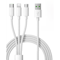 1.2M/2M/3M 66W 6A 3 in 1 Fast Charging Cable USB Type C Cable 2 in 1 Micro USB Data Charger Cable USB C Cable