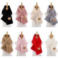Winter Women Plush Scarf Soft Faux Rabbit Fur Snood Scarves Solid Color Neck Collar Cartoon Bear Girl Neckerchief Warmer Stuff