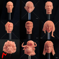 Unpainted 1/6 1/12 1/18 Scale Anime Game Movie Character Head Sculpt Carving Model Fit Soldier Action Figure Body for Fans DIY