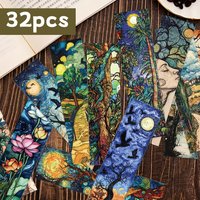 32 Stück, Van Gogh Ölgemälde-Landschafts-Lesezeichen für Lehrer, Leser und Liebhaber, Geschenke, Partys, Geburtstag