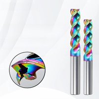 HRC65 U Slot Carbide End Mill 3 Flutes DLC Colorful Coating Tungsten Steel Milling Cutter 1-20mm Flute Diameter for Aluminum