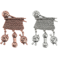 Fashion Winter Knit Sweater Brooches Creative Metal Wool Line Needle Yarn Ball Pendant Badge Pins Unique Jewelry Gifts for Women