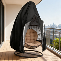 210D Garden Egg Chair Cover, Wicker Egg-Shaped Swing Chair Cover, Waterproof, UV-Resistant, Durable Outdoor Chair Cover
