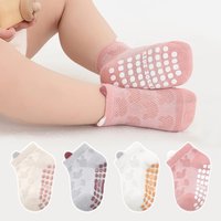 4 Pairs of Baby Floor Socks Mesh Bunny Breathable Dispensing Baby Boys and Girls Pure Color Versatile Soft Bottom Indoor Non-Slip Socks Suitable for Casual Daily Life