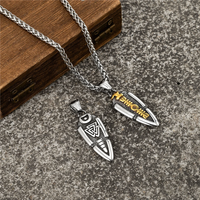 Norse Mythology Odin's Spear Necklace Men Stainless Steel Gungnir Arrowhead Pendant Viking Rune Valknut Amulet Icelandic Jewelry