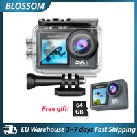 Kamera sportowa Blossom 5K/1080P z dwoma ekranami - wodoodporna kamera szerokokątna z WiFi i pilotem do nagrywania filmów na zewnątrz