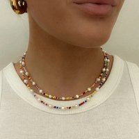 Bohemian Handmade Colorful Beads Chain Fashion For Woman Necklaces Tassels Pearl Pendant Jewelry For Women 2023 Accessories