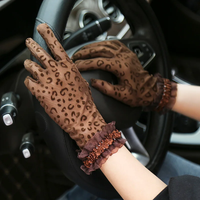 AliExpress DANJIU Summer Sexy Lace Black Leopard Sun Protection Sunscreen Touch Screen Drive Cycling Short Thin Gloves Jacquard Etiquette