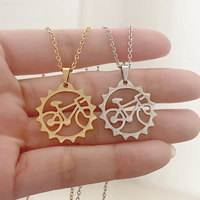AliExpress SMJEL Classic Punk Cute Bike Cycling Bicycle Charms Stainless Steel Necklace Fashion Design Jewelry for Women Men Birthday Gifts
