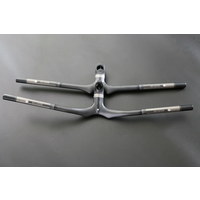 AliExpress Newest gray ASIACOM Mountain bicycle matt 3K full carbon fibre flat rise bike handlebar and stem integratived carbon MTB parts