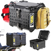 65L, 55L, 45L Verstärkte Motorrad-Topbox Wasserdichte Aluminium-Moto-Topcase Helmkoffer Schnellverschluss-Heckgepäckbox Werkzeugkasten