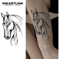Horse temporary tattoo sticker, waterproof magic tattoo, lasts to 15 days fake tattoo, semi permanent tattoo