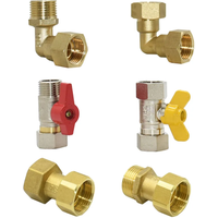 Brass G1/2 G3/4 G1 Male Female Thread Connector Valve Elbow Copper Repair Fittings Copper Metal Threaded Water Pipe Coupler