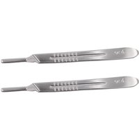 2 Pack Scalpel Handle with Scale #4 Fits Surgical Blades No. 22 23 24 Rust Proof Durable and Solid Stainless Steel Handle