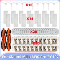 Fit For Xiaomi Mijia M30 Pro /C107 Robot Vacuum Parts Roller Side Brush Cover Hepa Filter Mop Cloth Bracket Dust Bag Accessories