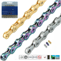 AliExpress Goodtaste NFOX Mountain Road Bicycle bike Chain X 8 9 10 11 12 24 30 33 Speed EL Half Hollow SL Ultra Light Links MTB Racing Gold Silver