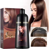 Mokeru Argan Oil Natural Long Lasting Black Brown Permanent Hair Dye Shampoo For Gray Hair Caramel Coffee Magic Fast Color Dye