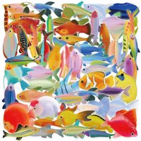 AliExpress NONE 50pcs Cartoon Marine Creatures Fish Stickers Fishing Box Suitcase Laptop Guitar Skateboard Bike Diy Decorative Pet Stickers