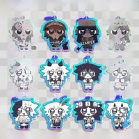 Basics in Behavior Anime Women Keychain Men Acrylic Key Chain Bags Keyring Car Pendant Kids Friends Gift Collection Ornament