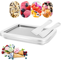 Ice Cream Maker Pan with 1 Scraper Instant Rolled Ice Cream Maker DIY Sorbet Frozen Yogurt Maker