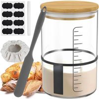 Sourdough Fermentation Jar 900ml Sourdough Starter Container Clear Glass Jar Sourdough Baking Supplies Wide Mouth with Lid