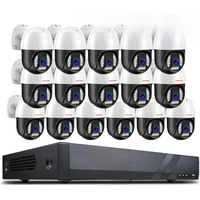 XMEYE 16CH POE NVR Kit 4K PTZ Security Camera System 8MP Ai Face Detect Two Way Audio Waterproof Colorfull Night Vision Camera