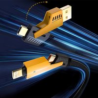 4-in-1 1M 65W Type C Cable For Samsung Xiaomi Fast Charging Cable For iPhone 15 14 13 12 11 Pro Max iPad PD 27W USB C Cable