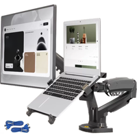 Dual Monitor Laptop Holder w/ USB3.0 cables NB F160-FP Gas Spring Arm for 17"-27" Monitor + 10"-17" Laptop Support Mount Stand