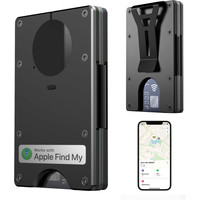 Smart Wallet with Built-in Apple Find My Tracker Anti-Lost GPS Locator RFID Blocking Aluminum Card Holder Men Money Clip