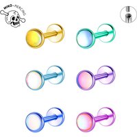 ASTM F136 Titanium 16G Lip piercing Colorful Gem Earrings G23 Sparkling Pyramid Pointed Lip Eyebrow Perforated Jewelry