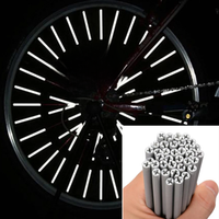 AliExpress Bicycle Wheel Spoke Reflector Skin Waterproof Reflective Safety Warning Spoke Lights Covers Night Cycling Riding 360° Visibility
