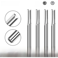 XCAN Milling Cutter 4mm/8mm Shank 2 Flute Straight Slot End Mill Carbide CNC Router Bit Engraving Bit for Wood MDF PVC