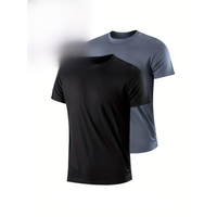 2/1pcs Quick-drying Compression T-shirt for Men - Lightweight and Breathable Sports Shirt for Outdoor Gym, Running, and Fitness