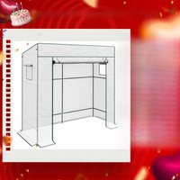 Lean-To Greenhouse Portable Walk-In Tomato Growhouse W/ Roll-Up Door, Green