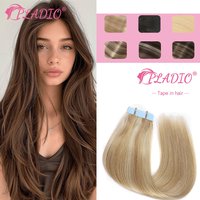 PLADIO Tape In Hair Extensions 100% Human Hair Natural Hair Brazilian Straight Blonde Skin Weft Adhesives Remy Hair Extension