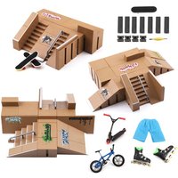 AliExpress MEOA Finger Skateboard Skatepark DIY Mini Park Ramp for Tech Practice Deck Platform Stunt Finger Skateboard Ramp Set with BMX Bike