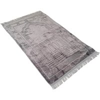 Prayer Rug Sajjadah Embroidery Islamic Muslim Tassel Tapestry Decoration Janamaz Eid Gift Super Soft Thin Prayer Mat 110x65cm