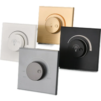 DepoGuye Wall-mounted LED dimmer on/off switch, dimming 15-300W, AC 220V-250V rotary dimmer switch, For dimmable LED lamps