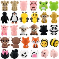 Sunrony 5/10pcs Stereoscopic Model Silicone Focus Animals Beads For Jewelry Making DIY Bracelets Jewelry Key Chain Accessories