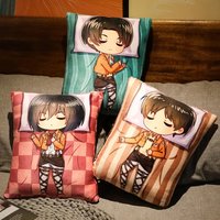 Attack on Titan Plush Stuffed Pillows Eren Mikasa Levi Dakimakura Kawaii Anime Throw Pillow Animation Dolls Manga Body Cushion